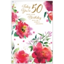 AGE 50 CARDS, 6's Female Floral (Was 1.15)