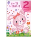 GREETING CARDS,Age 2 Female 12's Bunny/Cat