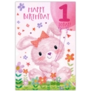 GREETING CARDS,Age 1 Female 12's Bunny/Cat