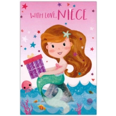 BIRTHDAY CARDS,Niece 12's Mermaid/Unicorn (Was 0.85)
