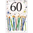 GREETING CARDS,Age 60 Male 6's 12's Candles & Stars