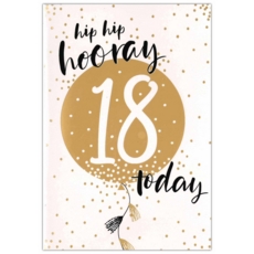 GREETING CARDS,Age 18 Female 6's Gold Balloon