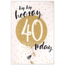 GREETING CARDS,Age 40 Female 6's Gold Balloon