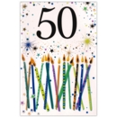 GREETING CARDS,Age 50 Male 6's 12's Candles & Stars