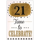 GREETING CARDS,Age 21 Male 6's Text, Dots & Stars
