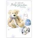 GREETING CARDS,Grandson Congrats 6's Blue Teddy