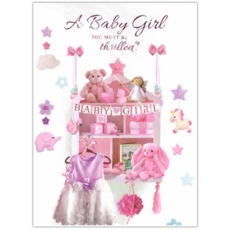 GREETING CARDS,Baby Girl 6's Cuddly Toys & Dress (Was 1.29)