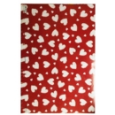 GIFT WRAP,White Hearts on Red Background