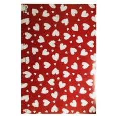 GIFT WRAP,White Hearts on Red Background