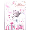 GREETING CARDS,Birthday 6's Teddy & Presents (Was 0.80)