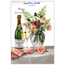 GREETING CARDS,Happy Anni.6's Floral Champagne