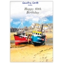 GREETING CARDS,Age 60 6's Fishing Boats