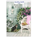 GREETING CARDS,Age 65 6's Cat & Whicker Chair
