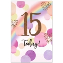 GREETING CARDS,Age 15 Female 12's Dots & Rainbow