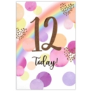 AGE 12 CARDS, Female 12's Dots & Rainbow (Was 0.85)