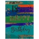 GREETING CARDS,Age 18 Male 6's Stars & Coloured Stripes