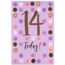 GREETING CARDS,Age 14 Female 12's Dots & Rainbow