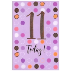 AGE 11 CARDS,Female 12's Dots & Rainbow