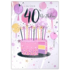 ISABEL'S GARDEN,Age 40 Female Cake & Balloons (Was 1.70)