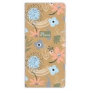MEMO PAD,Kraft,Floral Brush 2 x50 Sheets with Pen