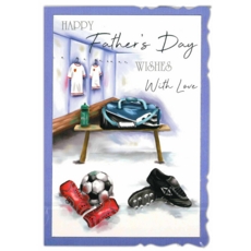 FATHER'S DAY CARDS,Father's Day 6's Football Changing Room