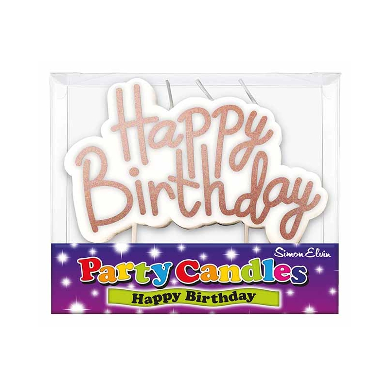 CAKE CANDLES,Happy Birthday Gold H/pk