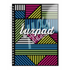 NOTEBOOK,Luxpad A5+ T/Wire Punched & Perforated, Assd Des