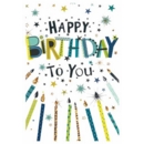 GREETING CARDS,Birthday 6's Candles & Stars
