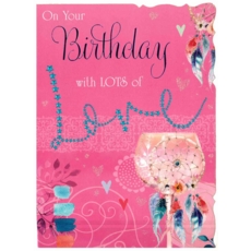 GREETING CARDS,Birthday 6's Dream Catcher (Was 1.30)