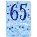 AGE 65 CARDS, 6's Male Blue Glitter Stars (Was 1.15)