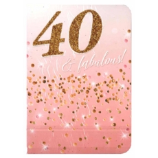 AGE 40 CARDS, 6's Female Dots Glitter (Was 1.15)