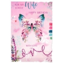 BIRTHDAY CARDS,Wife 6's Floral Butterfly