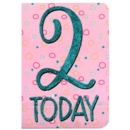 AGE 2 CARDS, 6's Female Green Glitter (Was 1.15)