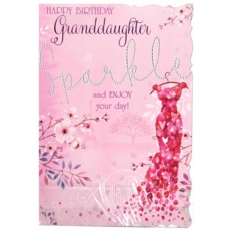 BIRTHDAY CARDS,Granddaughter Floral Dress