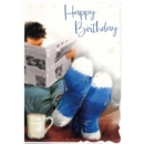 GREETING CARDS,Birthday 6's Relaxing with Paper(Was 1.15)