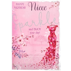 BIRTHDAY CARDS,Niece 6's Floral Dress (Was 1.15)