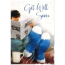 GREETING CARDS,Get Well 6's Relaxing with Newspaper