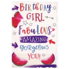 BIRTHDAY CARDS,6's Watermelon & Text (Was 1.15)