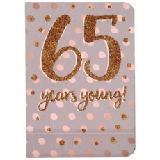AGE 65 CARDS, 6's Female Dots Glitter (Was 1.15)