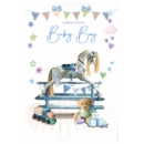 GREETING CARDS,Baby Boy 6's Blue Rocking Horse