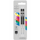 BALL PEN REFILLS,Gel Black Med 2's I/cd (Parker)