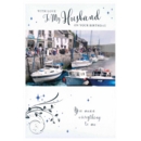 BIRTHDAY CARDS,Husband 6's Boats in the Harbour(Was 0.89)