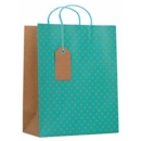 GIFT BAG,Kraft Aqua Star (Large)