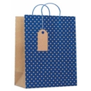 GIFT BAG,Kraft Navy Blue Star (Large)