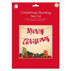 BUNTING,Red Foil,"Merry Christmas" 1.5m (Was 2.49)