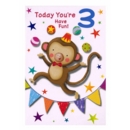 GREETING CARDS,Age 3 Male 12's Monkey / Lion