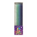 CAKE CANDLES TALL 16cm 16's Inc.Holders, Shades of Blue