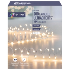 LIGHTS,LED Timer Ultrabright Warm White 200's (Was 19.99)