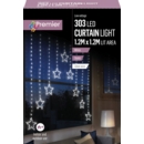 DECORATION,LED Lit Curtain White Stars 1.2M x 1.2M