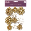 BOWS,Gold & White Assorted 10's H/pk Bag